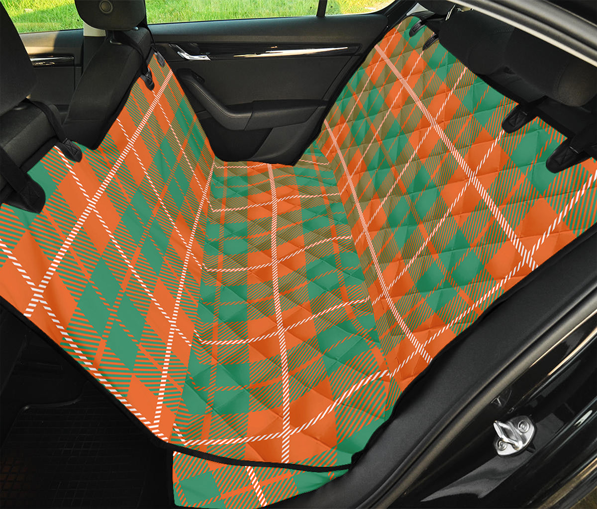Irish Saint Patrick's Day Tartan Print Pet Car Back Seat Cover