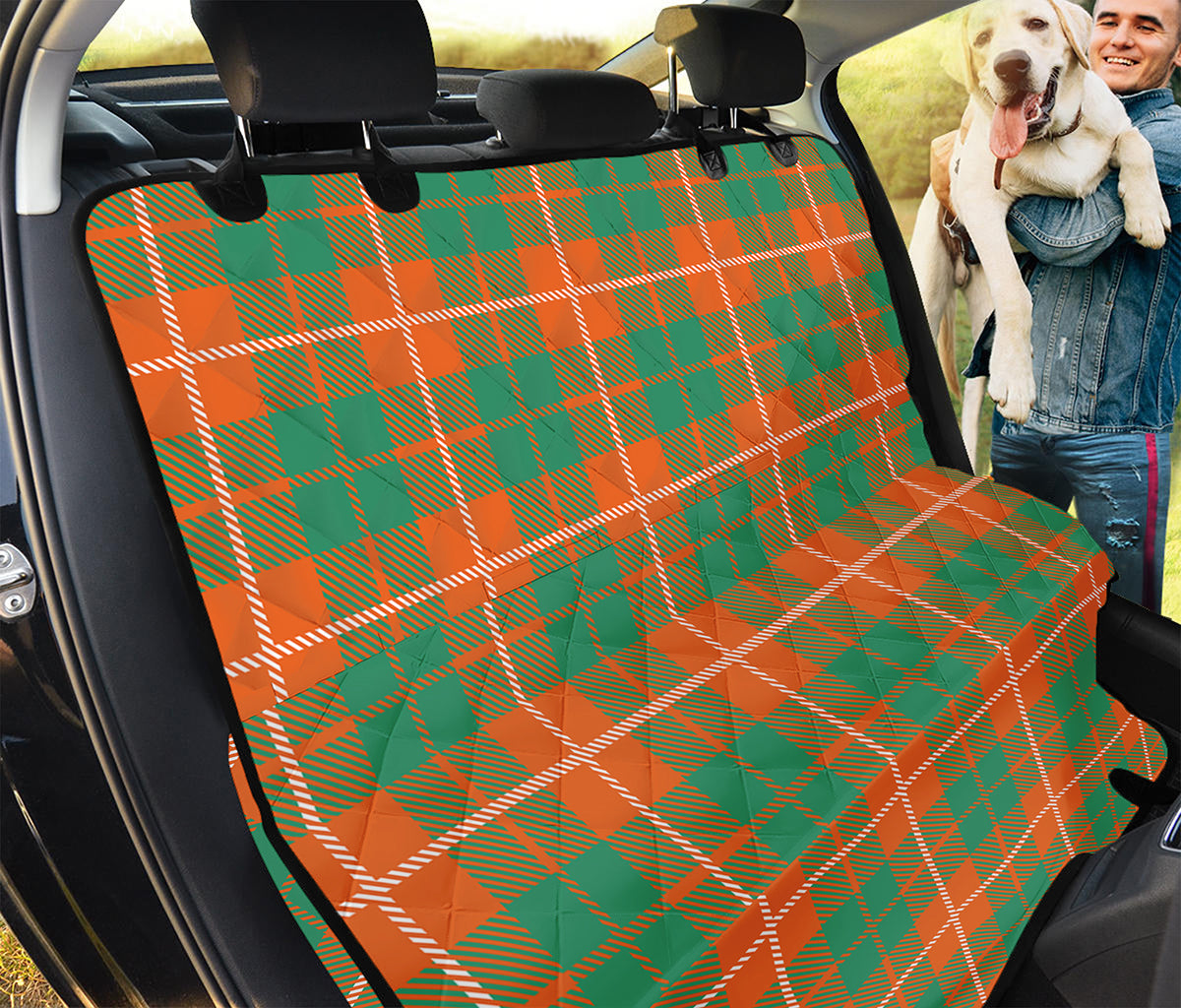 Irish Saint Patrick's Day Tartan Print Pet Car Back Seat Cover