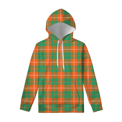 Irish Saint Patrick's Day Tartan Print Pullover Hoodie