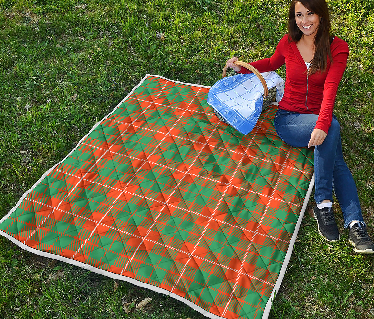 Irish Saint Patrick's Day Tartan Print Quilt