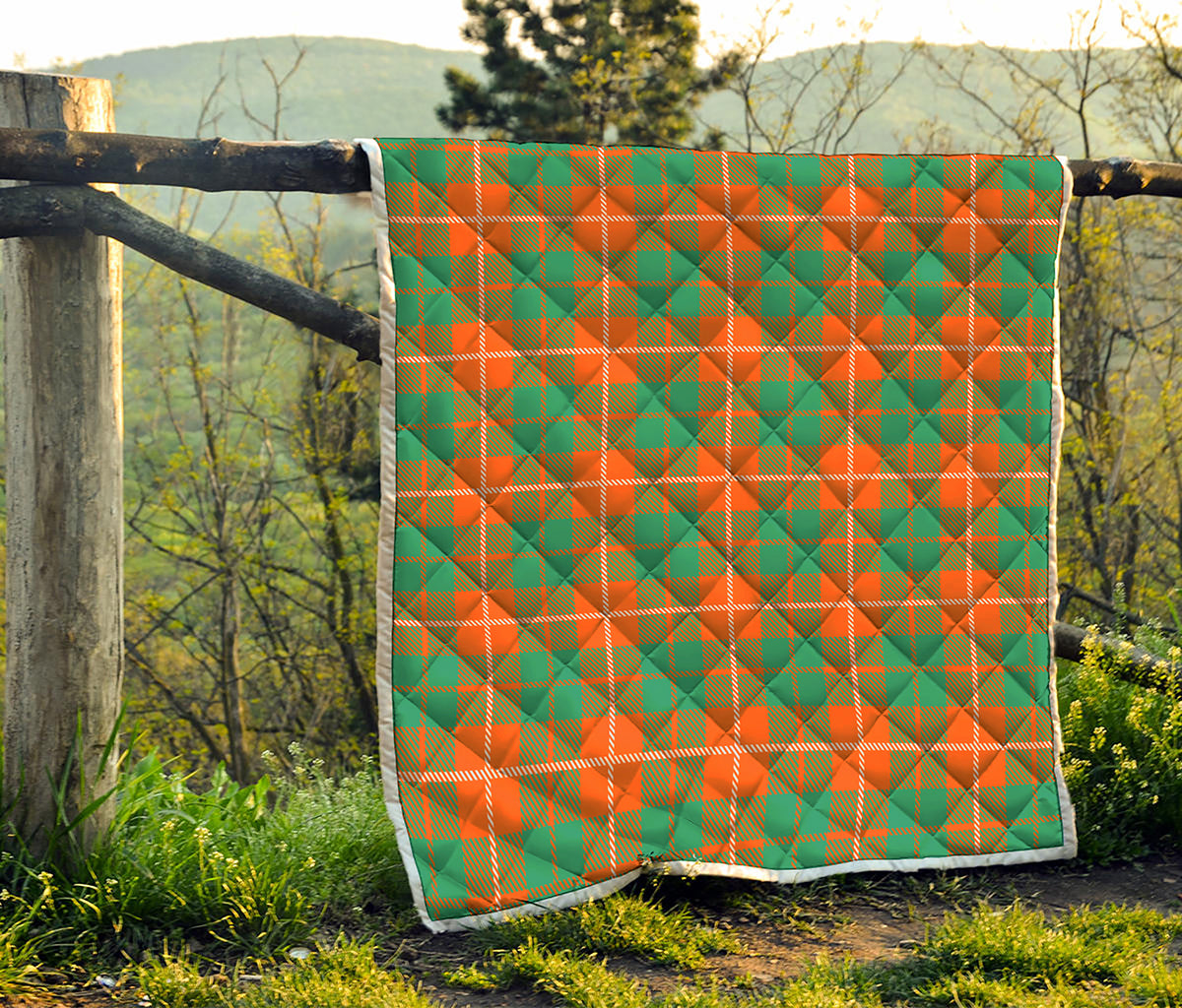 Irish Saint Patrick's Day Tartan Print Quilt