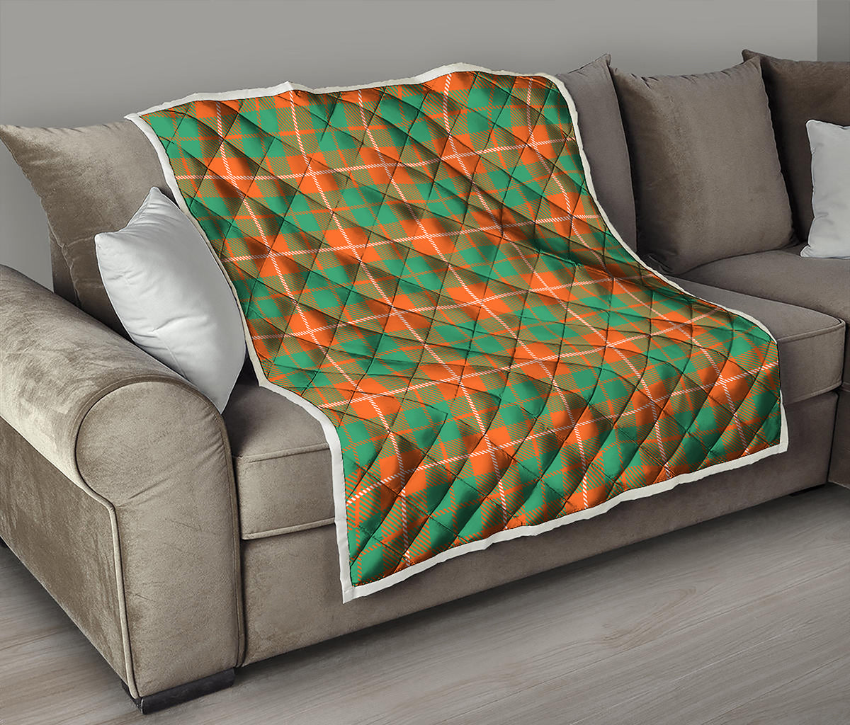 Irish Saint Patrick's Day Tartan Print Quilt