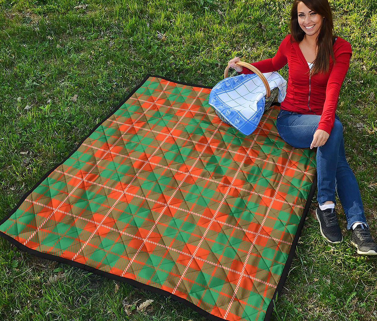 Irish Saint Patrick's Day Tartan Print Quilt