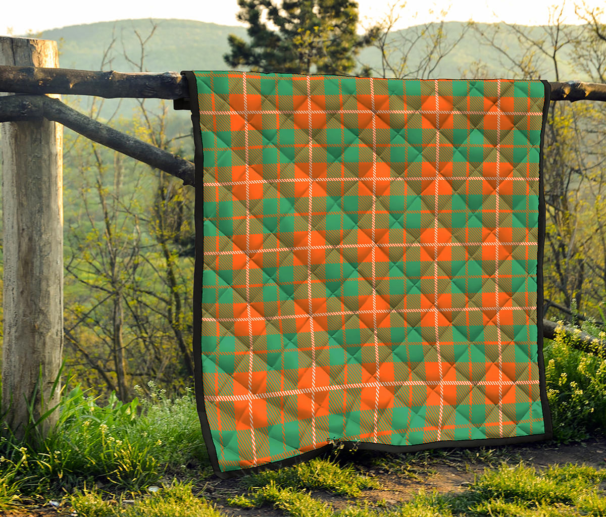 Irish Saint Patrick's Day Tartan Print Quilt