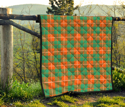 Irish Saint Patrick's Day Tartan Print Quilt