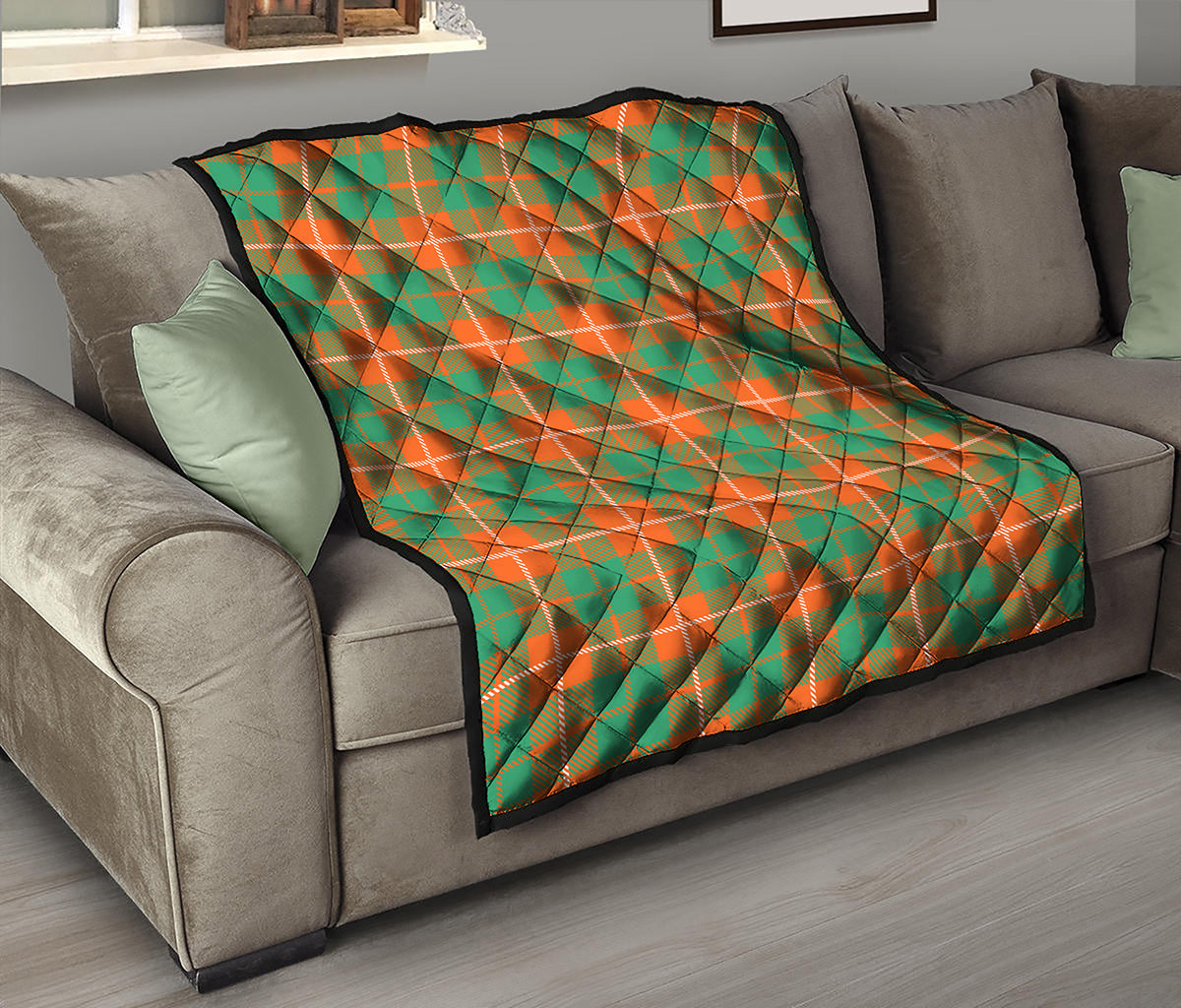 Irish Saint Patrick's Day Tartan Print Quilt