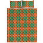 Irish Saint Patrick's Day Tartan Print Quilt Bed Set