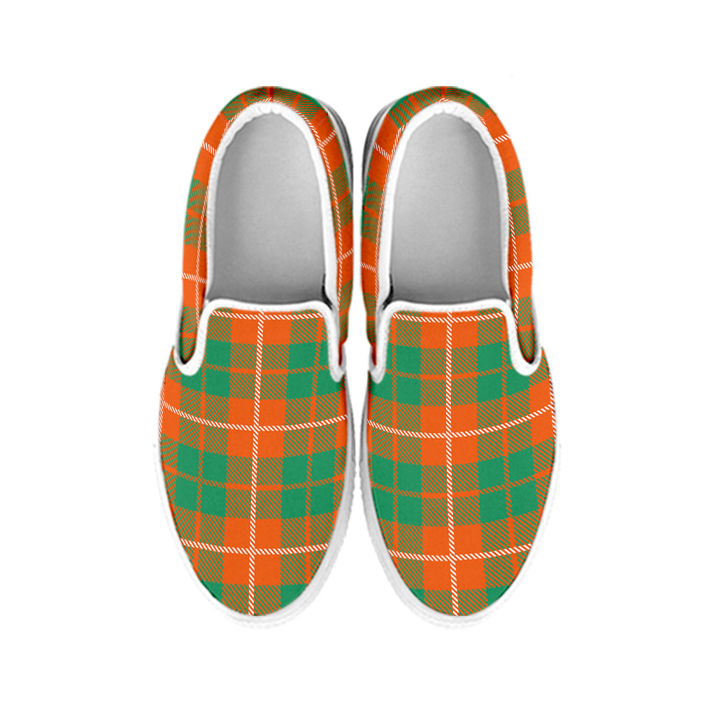 Irish Saint Patrick's Day Tartan Print White Slip On Shoes