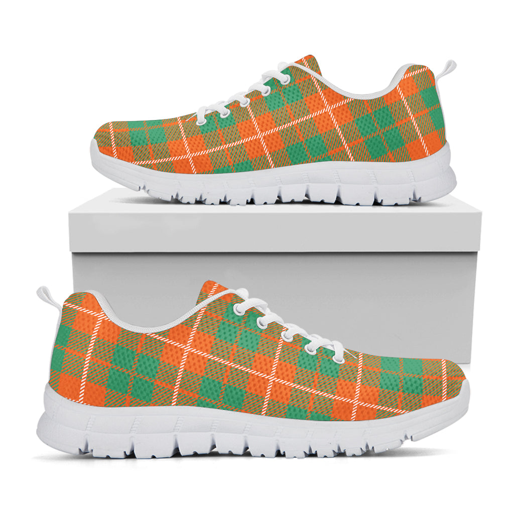 Irish Saint Patrick's Day Tartan Print White Sneakers