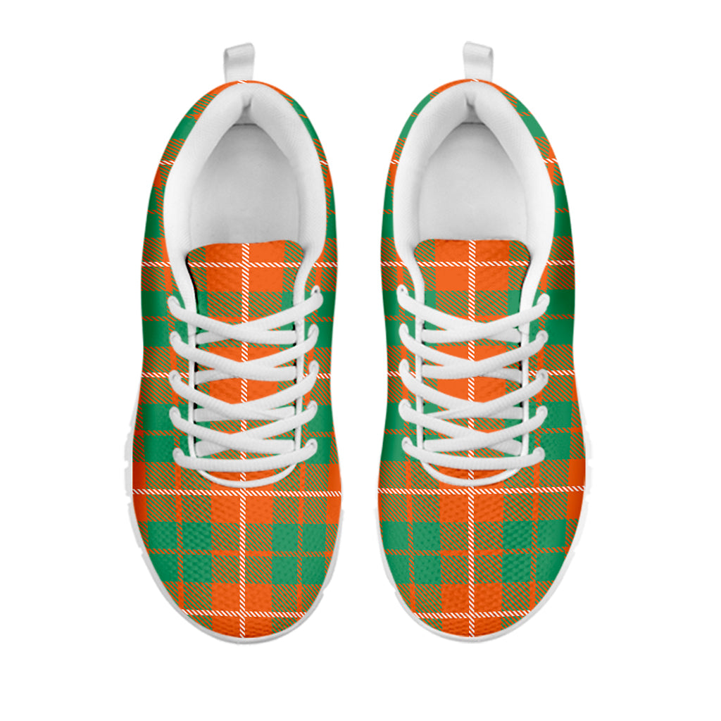Irish Saint Patrick's Day Tartan Print White Sneakers