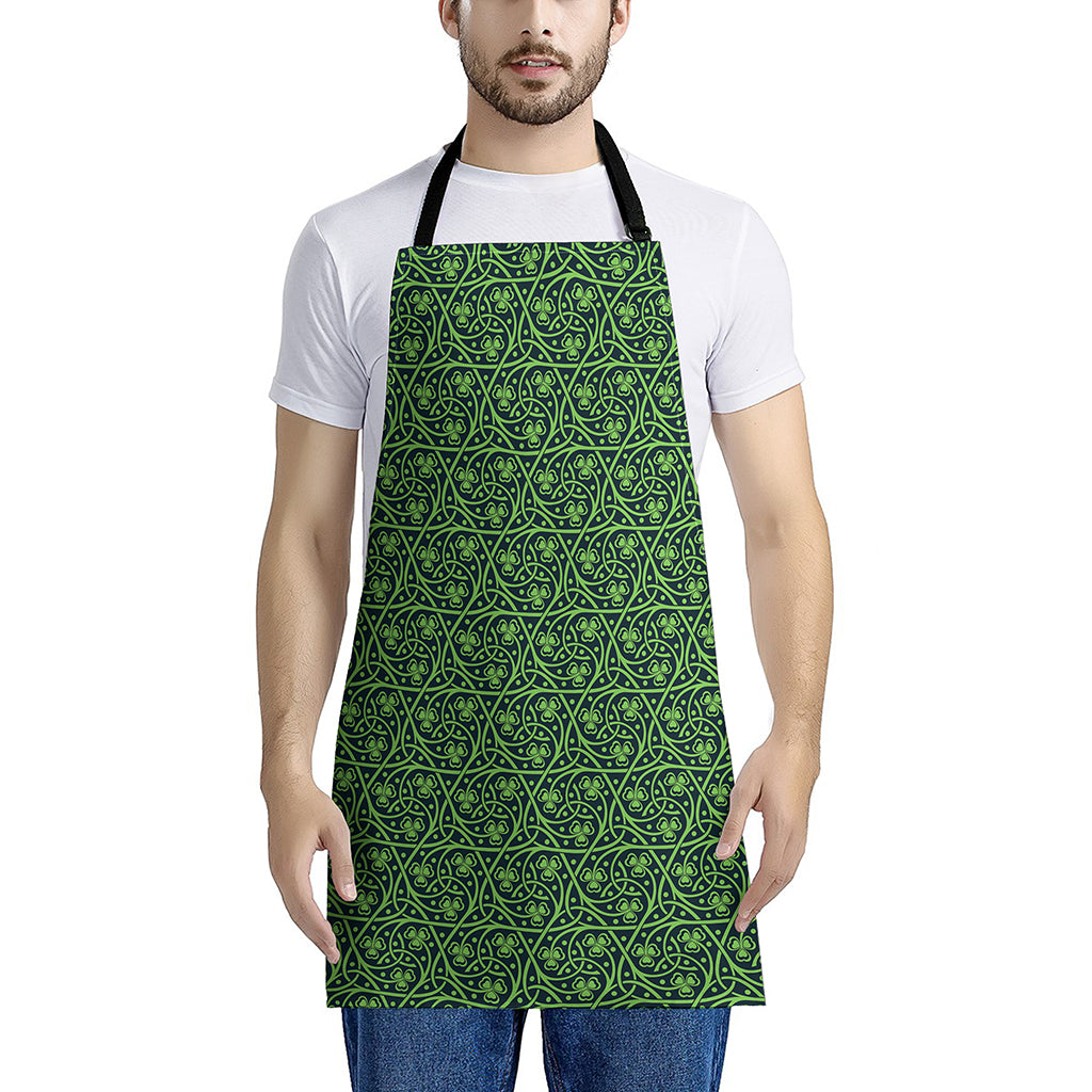 Irish Shamrock Pattern Print Apron