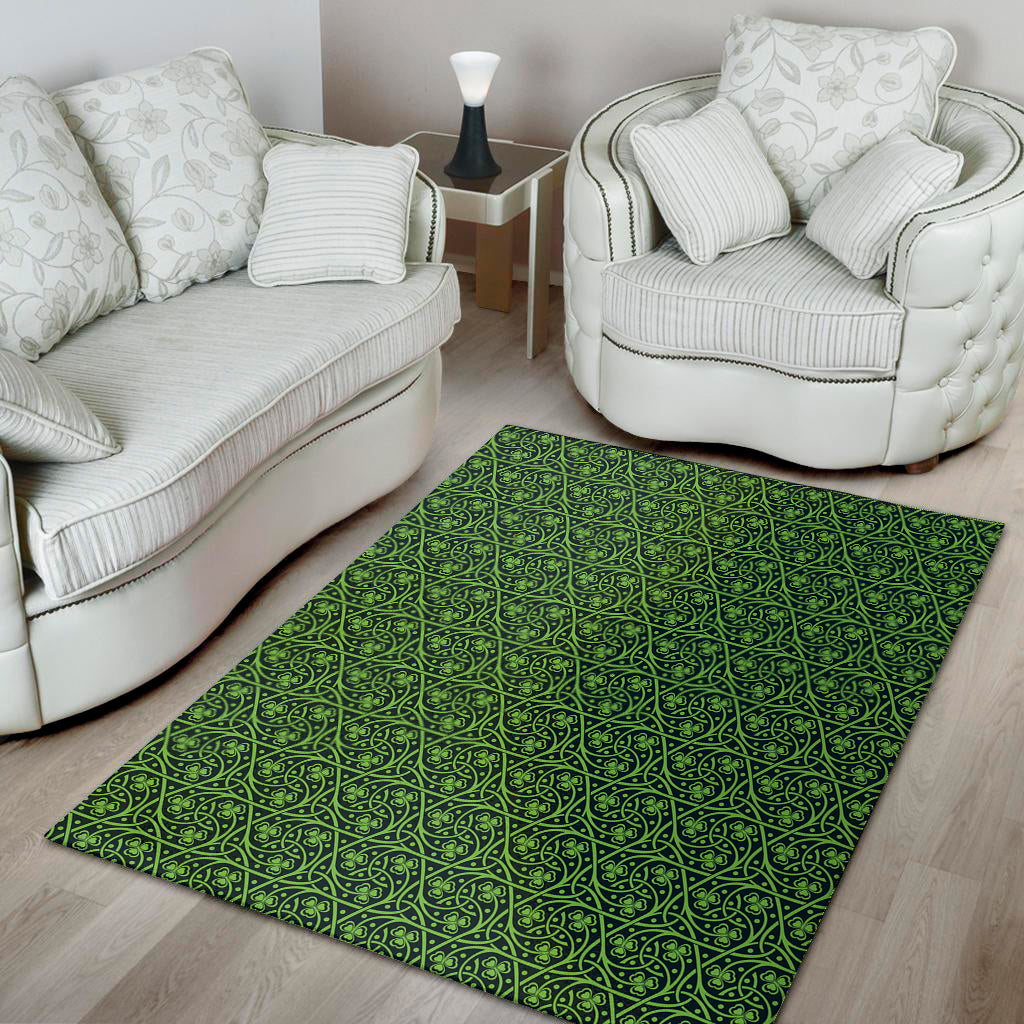 Irish Shamrock Pattern Print Area Rug
