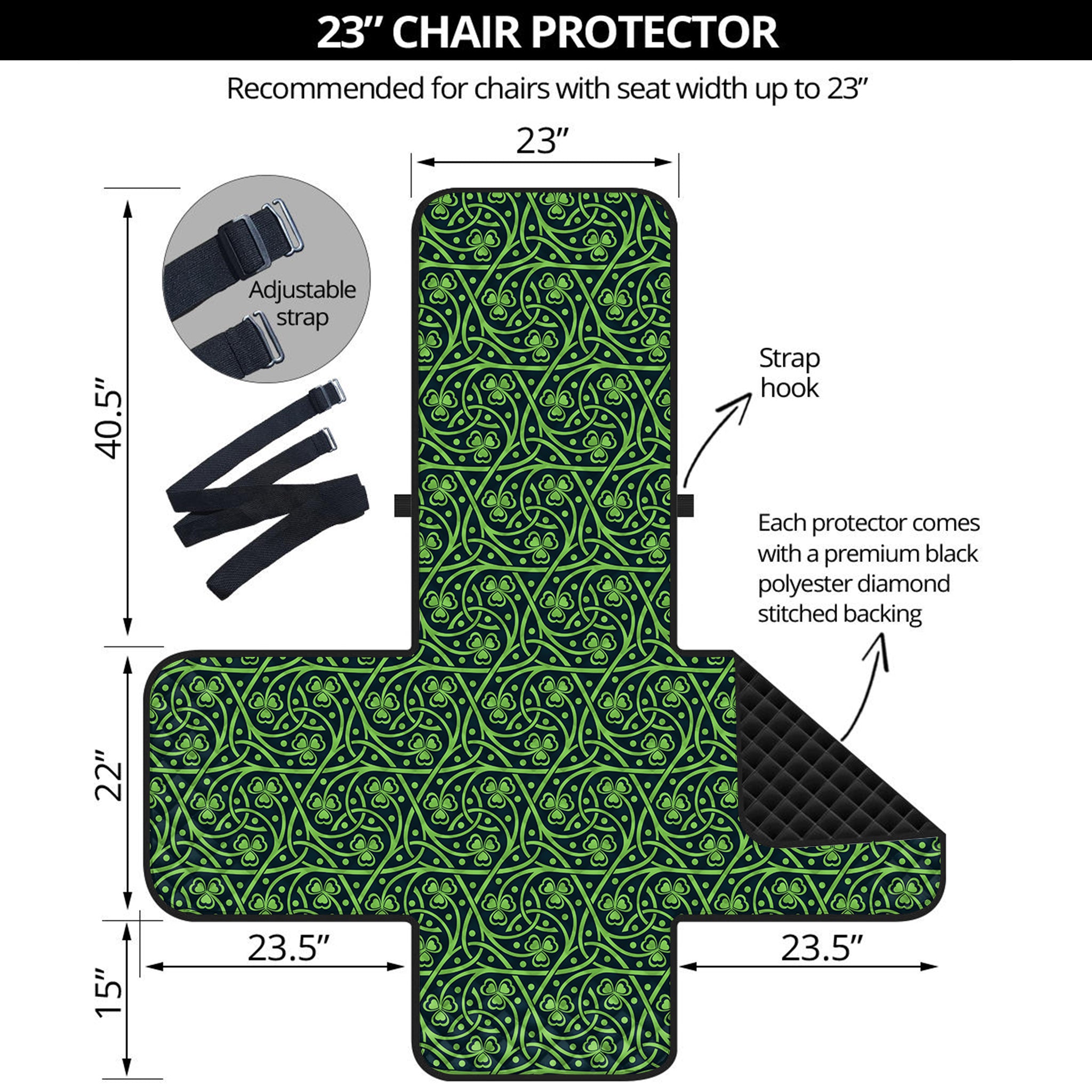 Irish Shamrock Pattern Print Armchair Protector