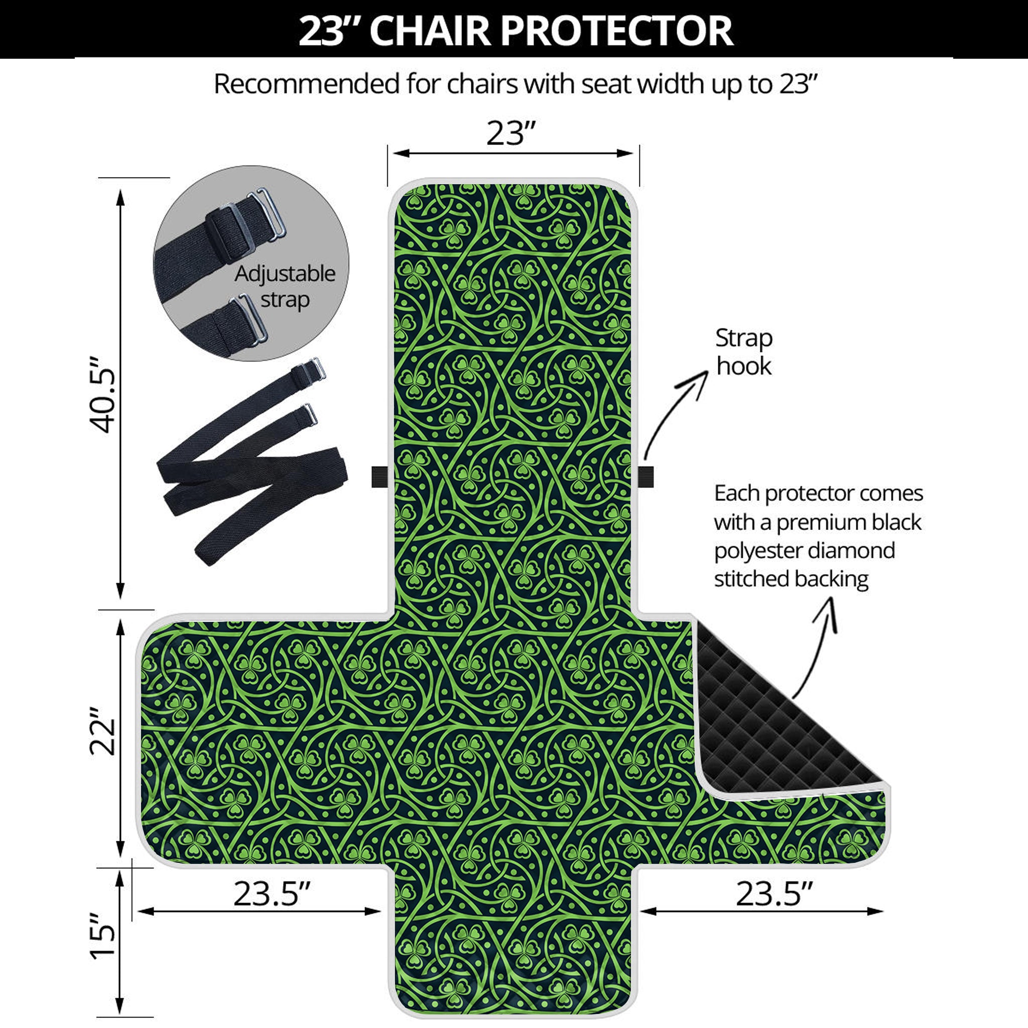 Irish Shamrock Pattern Print Armchair Protector