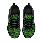 Irish Shamrock Pattern Print Black Sneakers