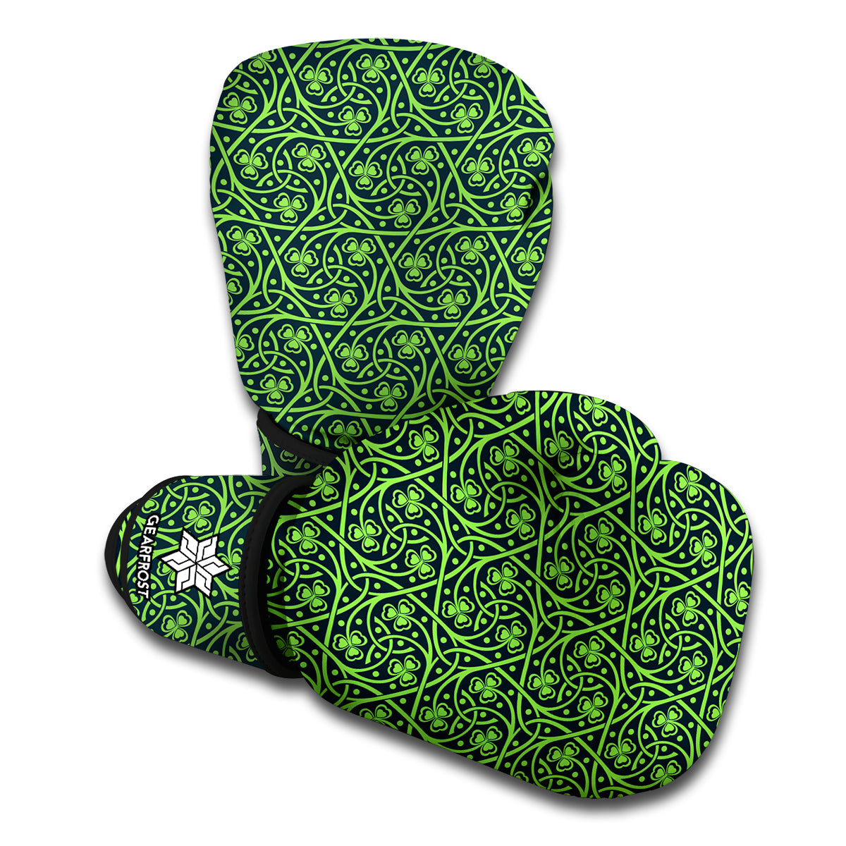 Irish Shamrock Pattern Print Boxing Gloves