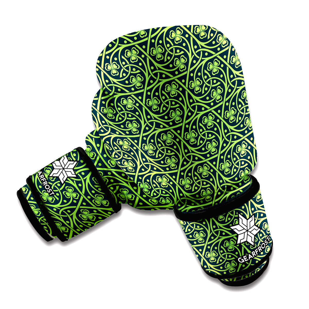 Irish Shamrock Pattern Print Boxing Gloves