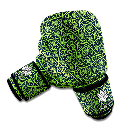 Irish Shamrock Pattern Print Boxing Gloves