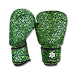 Irish Shamrock Pattern Print Boxing Gloves