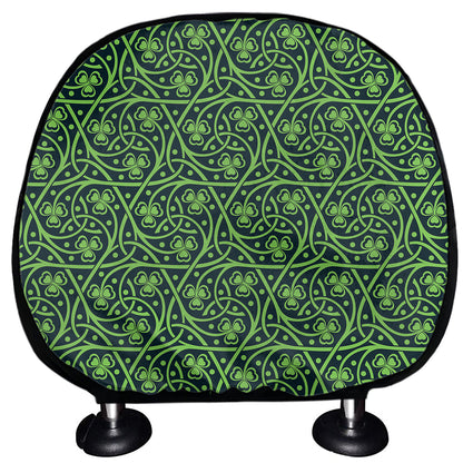 Irish Shamrock Pattern Print Car Headrest Covers