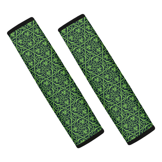 Irish Shamrock Pattern Print Car Seat Belt Covers