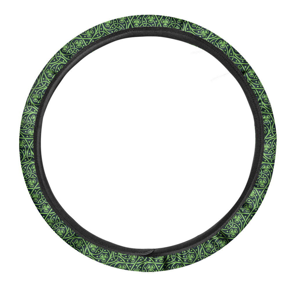 Irish Shamrock Pattern Print Car Steering Wheel Cover