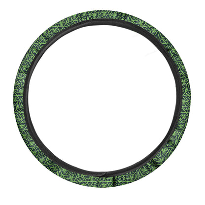 Irish Shamrock Pattern Print Car Steering Wheel Cover
