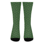 Irish Shamrock Pattern Print Crew Socks