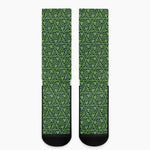 Irish Shamrock Pattern Print Crew Socks