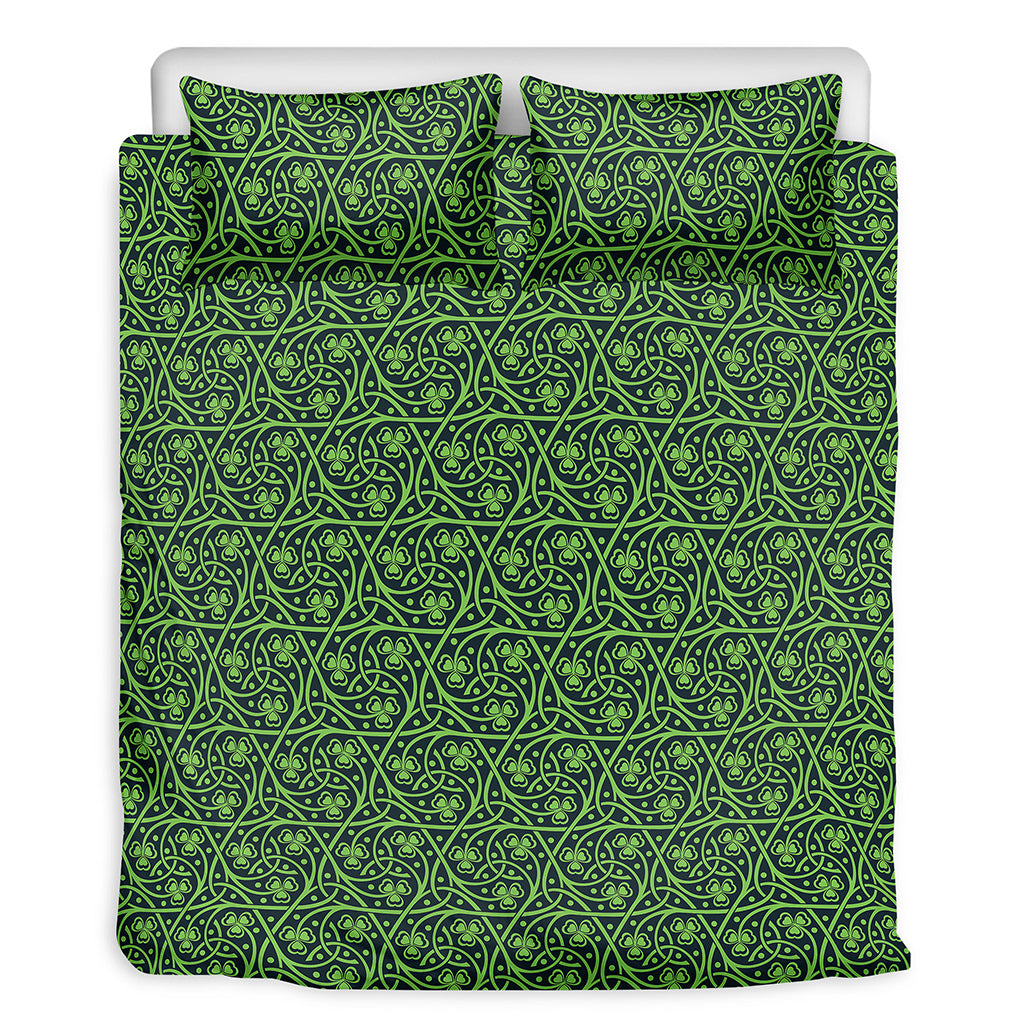 Irish Shamrock Pattern Print Duvet Cover Bedding Set
