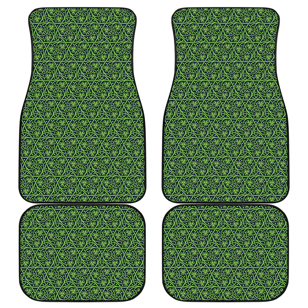Irish Shamrock Pattern Print Front and Back Car Floor Mats