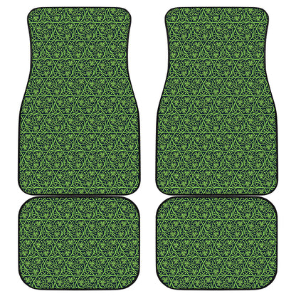 Irish Shamrock Pattern Print Front and Back Car Floor Mats