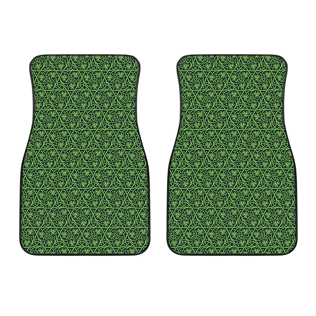 Irish Shamrock Pattern Print Front Car Floor Mats