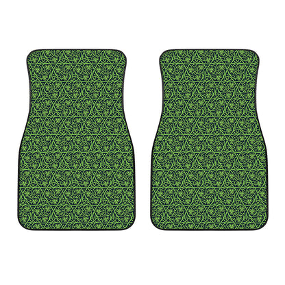 Irish Shamrock Pattern Print Front Car Floor Mats
