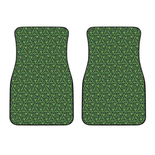 Irish Shamrock Pattern Print Front Car Floor Mats