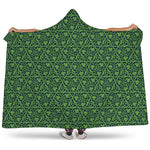 Irish Shamrock Pattern Print Hooded Blanket