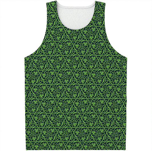 Irish Shamrock Pattern Print Men's Tank Top