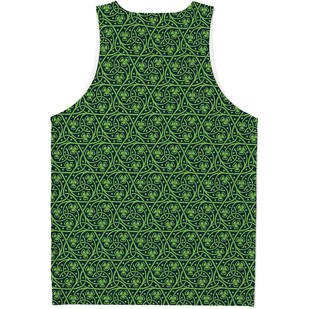 Irish Shamrock Pattern Print Men's Tank Top