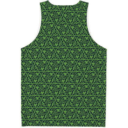 Irish Shamrock Pattern Print Men's Tank Top