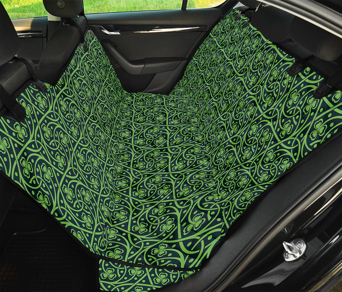 Irish Shamrock Pattern Print Pet Car Back Seat Cover