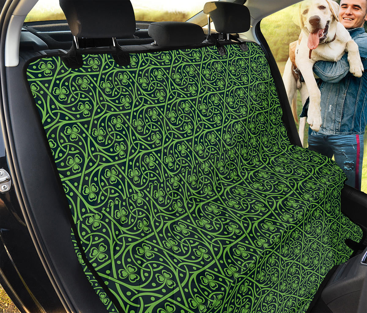 Irish Shamrock Pattern Print Pet Car Back Seat Cover