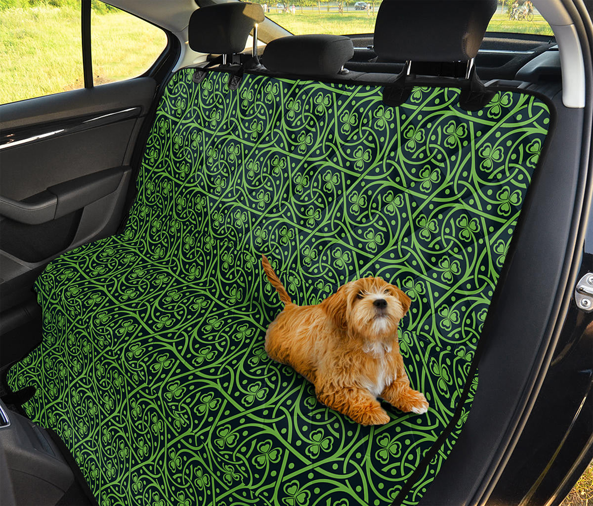 Irish Shamrock Pattern Print Pet Car Back Seat Cover