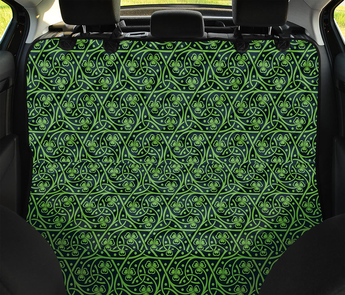 Irish Shamrock Pattern Print Pet Car Back Seat Cover