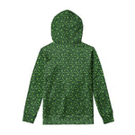 Irish Shamrock Pattern Print Pullover Hoodie