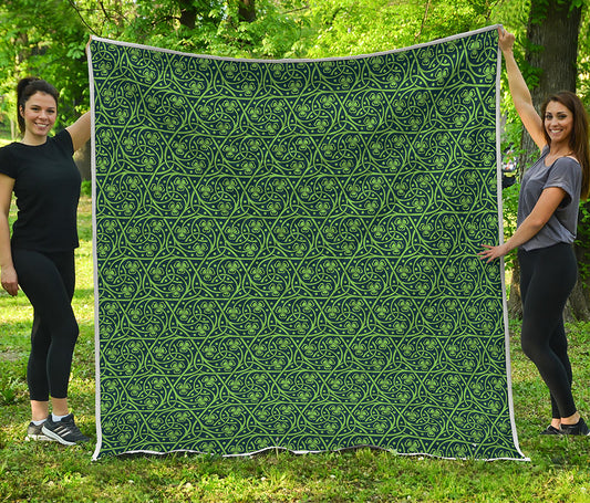Irish Shamrock Pattern Print Quilt