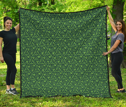 Irish Shamrock Pattern Print Quilt