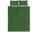Irish Shamrock Pattern Print Quilt Bed Set