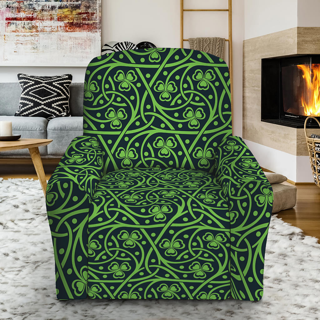 Irish Shamrock Pattern Print Recliner Slipcover