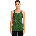Irish Shamrock Pattern Print Women's Racerback Tank Top