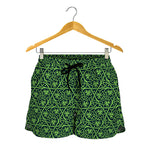 Irish Shamrock Pattern Print Women's Shorts